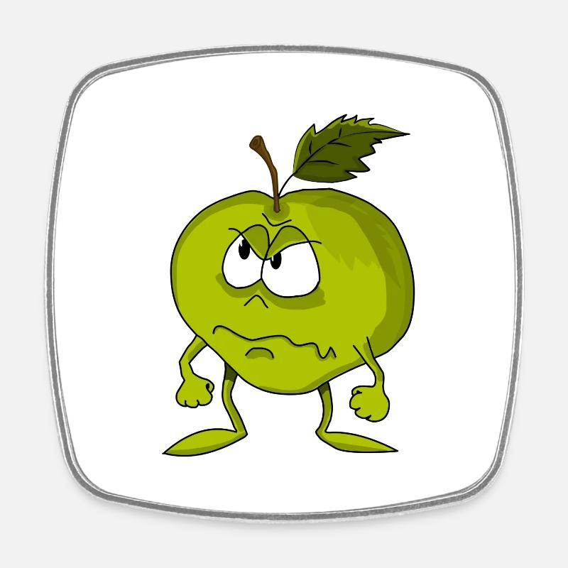 apple - Square fridge magnet - white