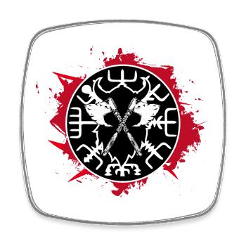 Vegvisir Kompass des Nordens Bloody - Viereckiger Kühlschrankmagnet - Weiß - Vorne