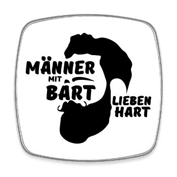 Männer mit Bart Mann Liebe Geschenk Spruch - Viereckiger Kühlschrankmagnet - Weiß - Vorne