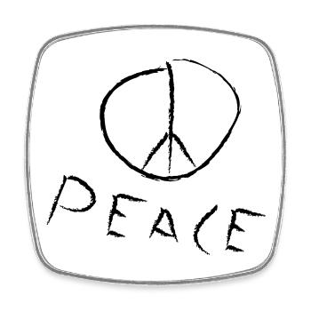 peace exit-shirt - Viereckiger Kühlschrankmagnet - Weiß - Vorne