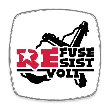 rebel - Square fridge magnet - white - Front