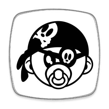 pirate de bébé - Magnet carré - blanc - Devant