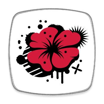 Un coquelicot comme un graffiti - Magnet carré - blanc - Devant