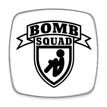 Bomb Squad - Viereckiger Kühlschrankmagnet - Weiß - Vorne