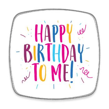 Congratulations on my birthday! - Square fridge magnet - white - Front