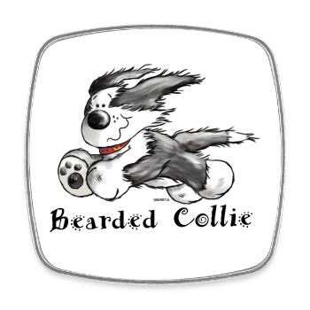 Bearded Collie - Viereckiger Kühlschrankmagnet - Weiß - Vorne
