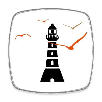 Lighthouse | Seafaring | Sea - Square fridge magnet - white - Front