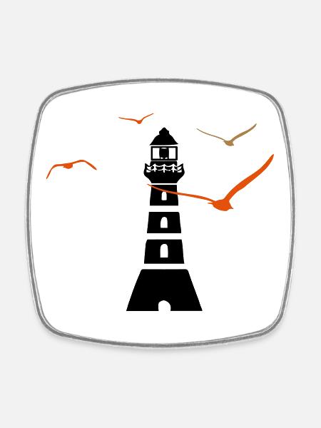 Leuchtturm | Seefahrt | Meer - Viereckiger Kühlschrankmagnet - Weiß