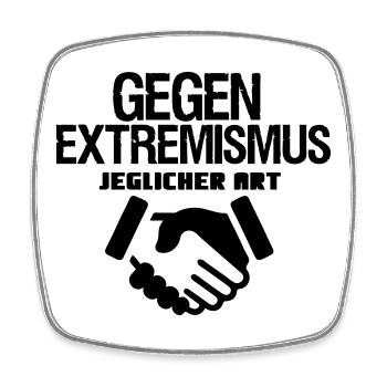 Gegen Extremismus Politik Statement Geschenk - Viereckiger Kühlschrankmagnet - Weiß - Vorne