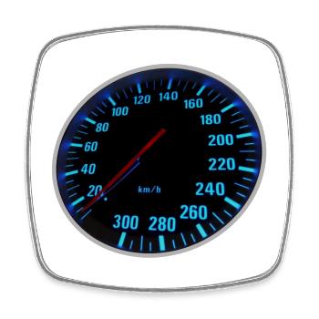 Blue Speedmeter, Tacho - Design - Square fridge magnet - white - Front