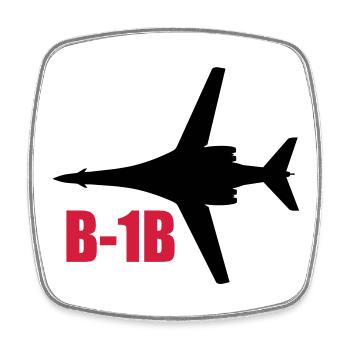 B-1B - Viereckiger Kühlschrankmagnet - Weiß - Vorne