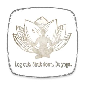 Yoga - Viereckiger Kühlschrankmagnet - Weiß - Vorne