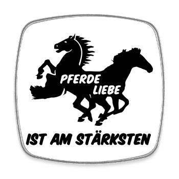 Pferd Pferde Reiter Reiten Liebe Geschenk Spruch - Viereckiger Kühlschrankmagnet - Weiß - Vorne