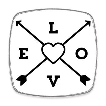 love herz liebe - Viereckiger Kühlschrankmagnet - Weiß - Vorne