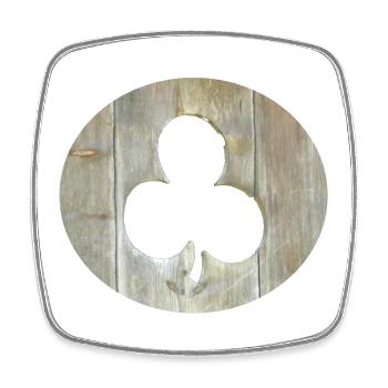 Kleeblatt - Viereckiger Kühlschrankmagnet - Weiß - Vorne