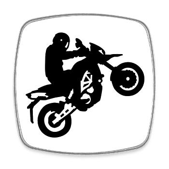 Motorrad - Viereckiger Kühlschrankmagnet - Weiß - Vorne