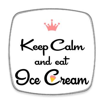 ice cream - Square fridge magnet - white - Front