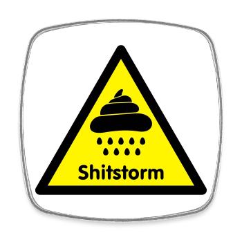 Caution shit / flame was [2 color] - Square fridge magnet - white - Front