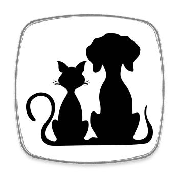 hund und katze - Viereckiger Kühlschrankmagnet - Weiß - Vorne