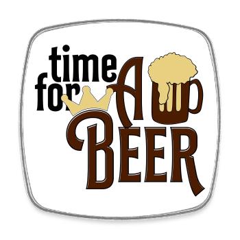 beer - Square fridge magnet - white - Front