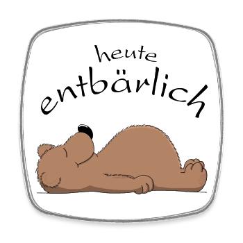 knuffiger Braunbär will entspannen - Viereckiger Kühlschrankmagnet - Weiß - Vorne