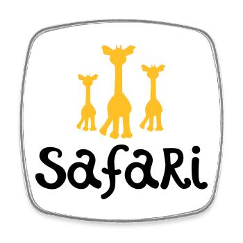 safari - Magnet carré - blanc - Devant