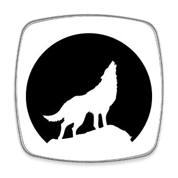 Wolf - Viereckiger Kühlschrankmagnet - Weiß - Vorne