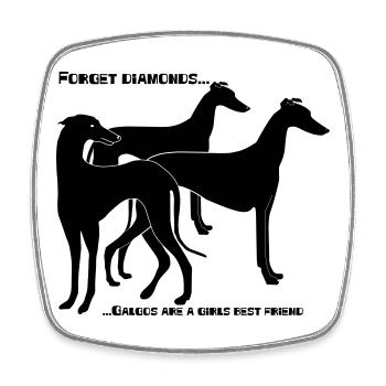 forget_diamonds..Galgos - Viereckiger Kühlschrankmagnet - Weiß - Vorne
