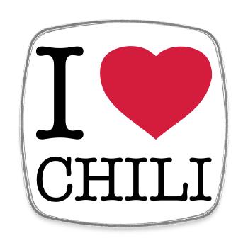 I ♥ CHILI - Square fridge magnet - white - Front