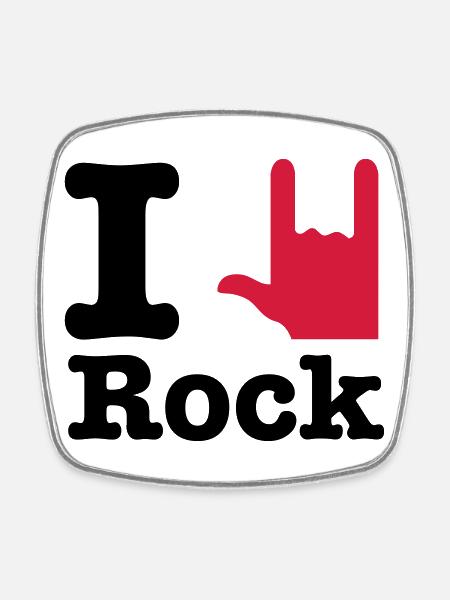 i love rock - I Love Rock - Magnet carré - blanc