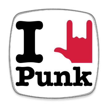 i love punk - ich liebe punk - Viereckiger Kühlschrankmagnet - Weiß - Vorne