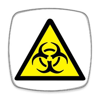 Warning Biohazard - Square fridge magnet - white - Front