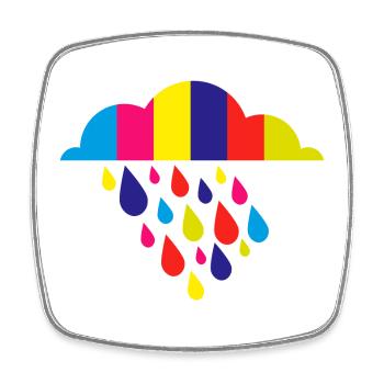 colorful autumn rain - Square fridge magnet - white - Front