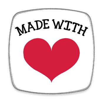 made with love - Magnet carré - blanc - Devant