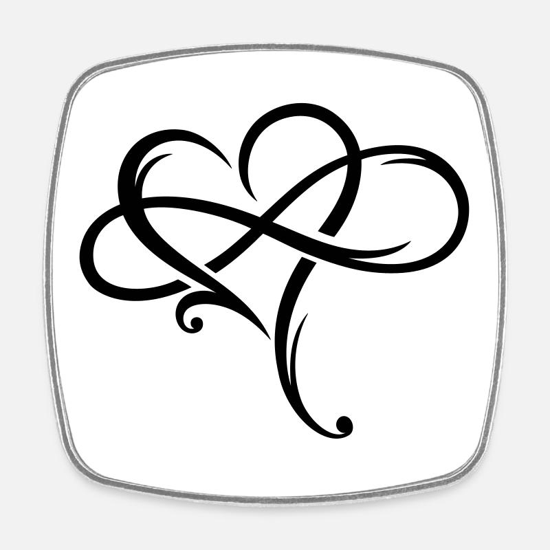 Signe de l'infini Amour infini Amour infini Amour - Magnet carré - blanc
