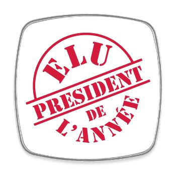 Président de l'année - Magnet carré - blanc - Devant