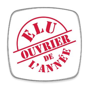 Ouvrier - Magnet carré - blanc - Devant