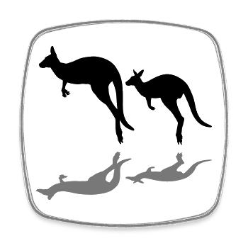 kangaroo - Square fridge magnet - white - Front