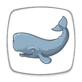 Sperm Whale - Viereckiger Kühlschrankmagnet - Weiß - Vorne