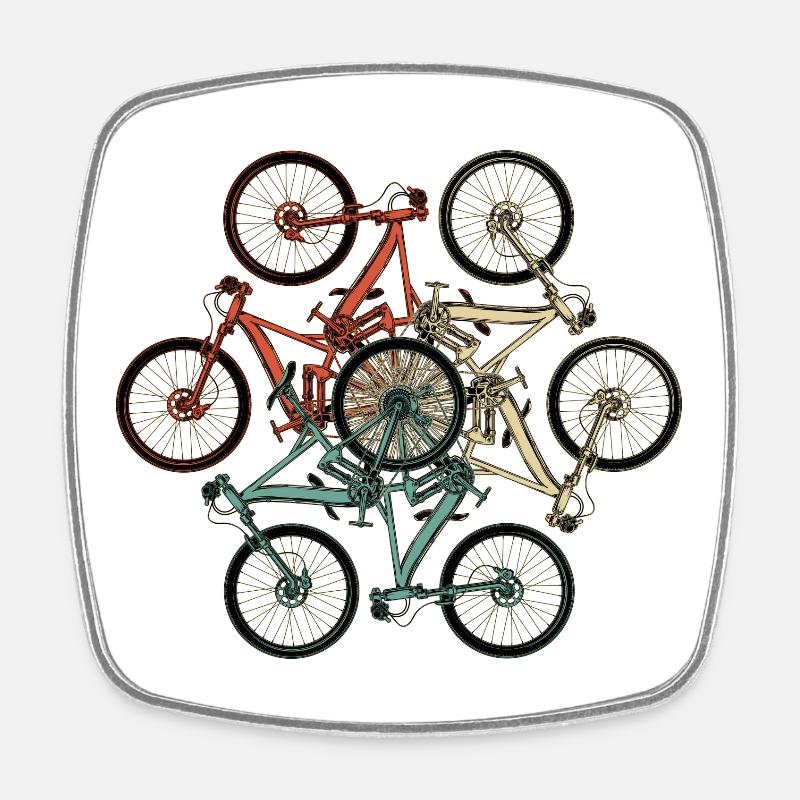 Bike Stack Collage - Magnet carré - blanc
