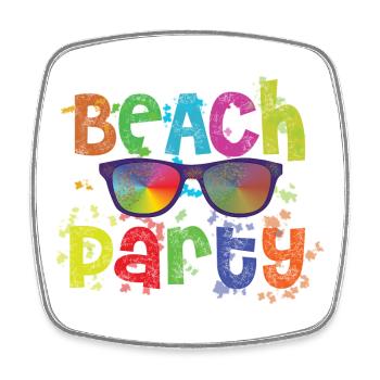 Beach Party - Square fridge magnet - white - Front