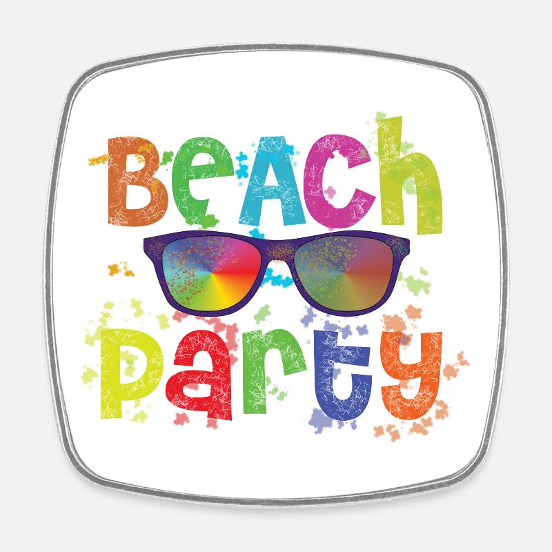 Beach Party - Viereckiger Kühlschrankmagnet - Weiß