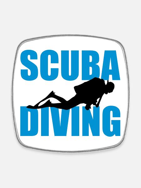 Scuba Diving - Magnet carré - blanc