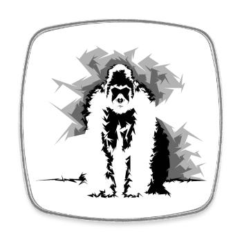 Singe Gorille Nature Illustration Wilderness Symbole - Magnet carré - blanc - Devant