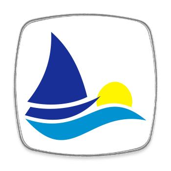 segelboot - Viereckiger Kühlschrankmagnet - Weiß - Vorne