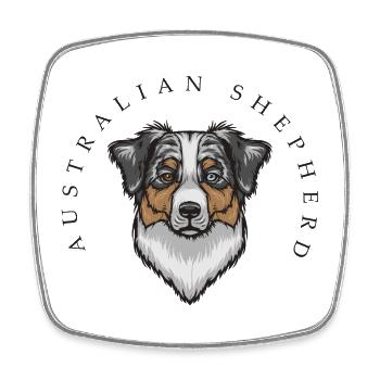 Australian Shepherd - Viereckiger Kühlschrankmagnet - Weiß - Vorne