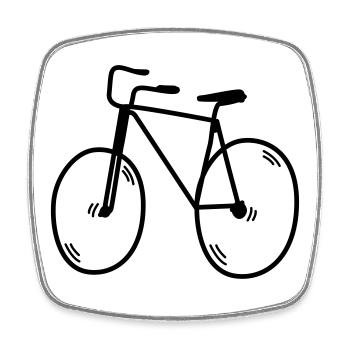 cycling - Square fridge magnet - white - Front