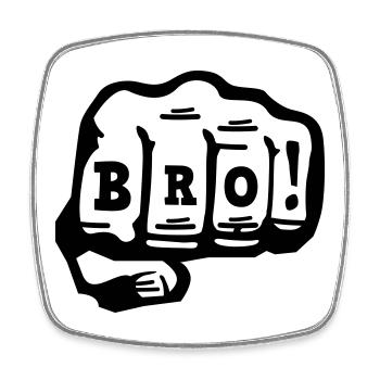 bro - Magnet carré - blanc - Devant