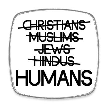 humans - Square fridge magnet - white - Front