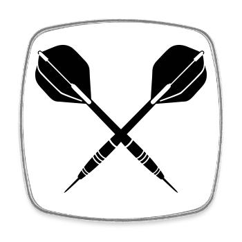 darts - Square fridge magnet - white - Front